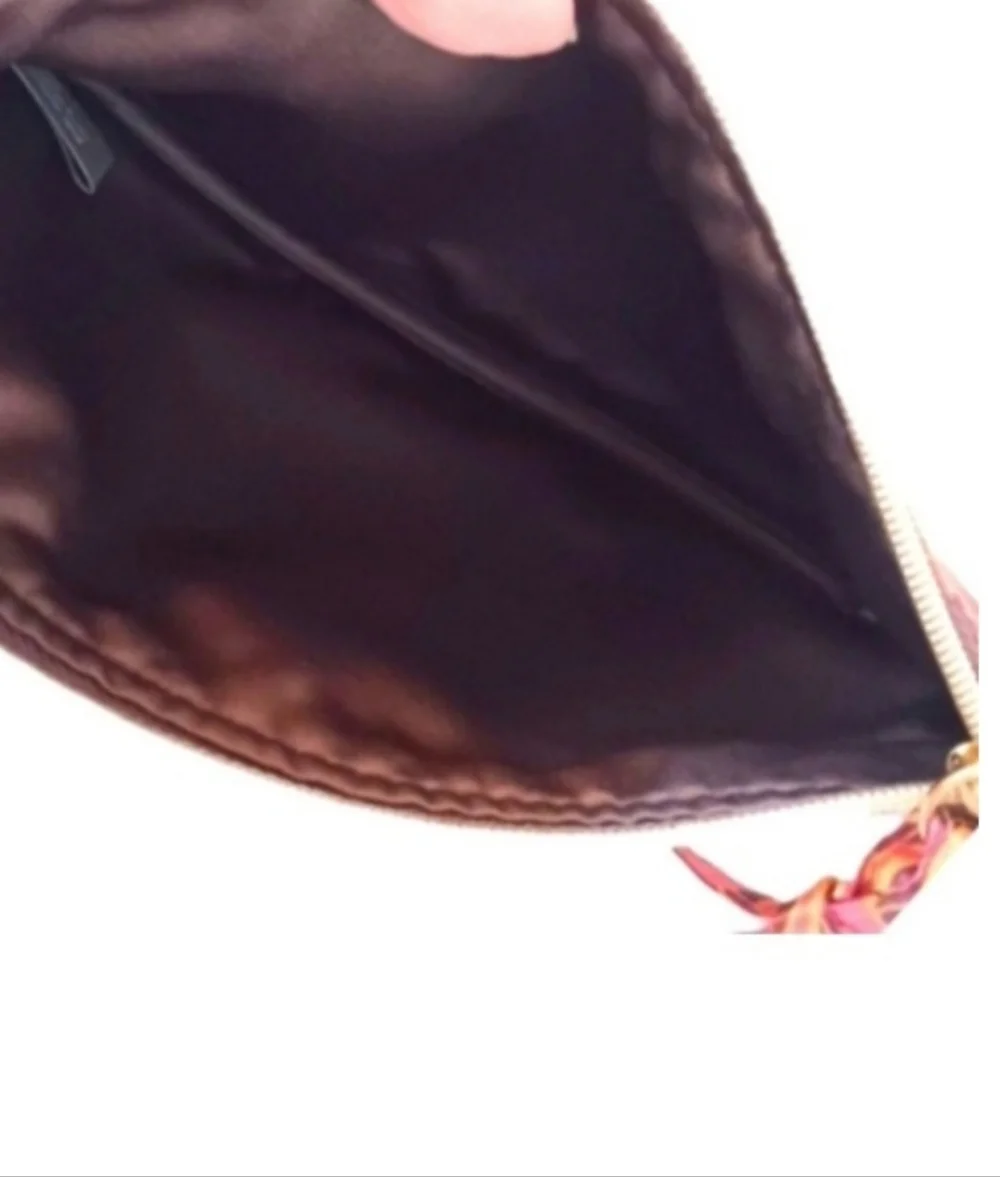 Victoria's Secret Wristlet | EUC | Pink, Brown & Yellow | Goldtone Hardward